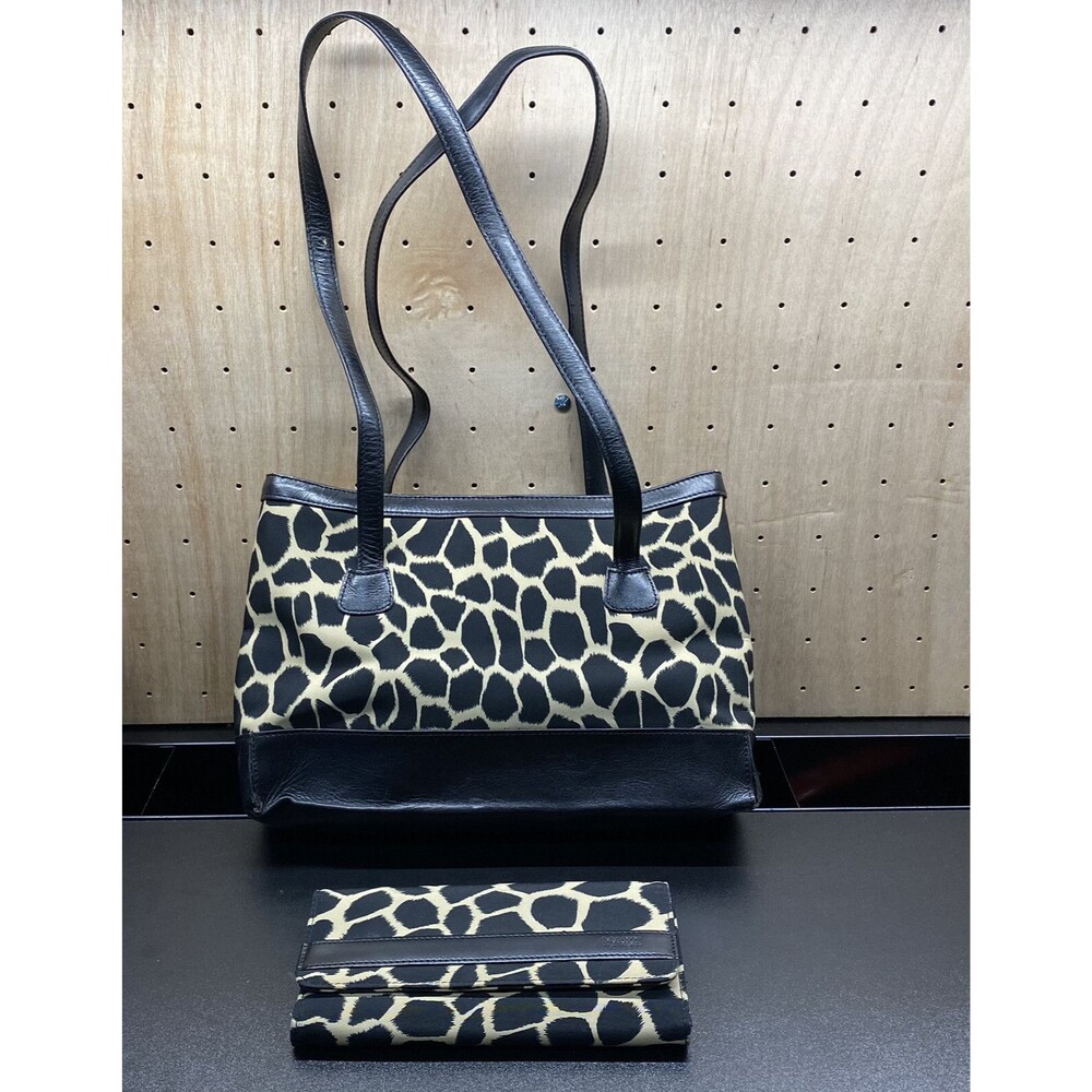 MAXX New York Leopard Print Handbag Purse with Matching Wallet